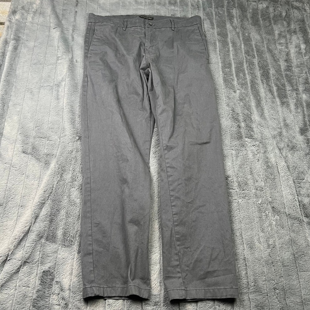 Banana Republic Mens Chino Pants Charcoal Gray Straight Fit 34x30 Stretch Twill
